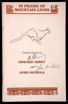 In Praise of Mountain Lions: Original Praises - Edward Abbey, John Nichols