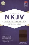 NKJV Large Print Personal Size Reference Bible, Brown/Chocolate LeatherTouch Indexed - Holman Bible Publisher