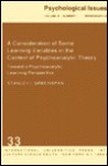 A Consideration of Some Learning Variables in the Context of Psychoanalytic Theory - Stanley I. Greenspan