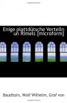 Enige plattdütsche Vertelln un Rimels [microform] (German Edition) - Baudissin