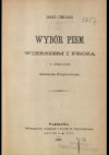 Wybór pism wierszem i prozą - Giacomo Leopardi