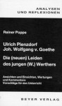 Ulrich Plenzdorf, Joh. Wolfgang V. Goethe, Die (Neuen) Leiden Des Jungen (W.) Werthers: Ansichten Und Einsichten, Wertungen Und Kommentare: Vorschläge Für Den Unterricht - Reiner Poppe