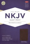 NKJV Giant Print Reference Bible, Brown Genuine Cowhide Indexed - Holman Bible Publisher