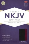 NKJV Giant Print Reference Bible, Black/Burgundy LeatherTouch Indexed - Holman Bible Publisher