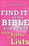 Find It in the Bible for Women: Lists, Lists, and more Lists - Bob Phillips