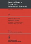 Optimization and Optimal Control: Proceedings of a Conference Held at Oberwolfach, March 16 22, 1980 - A. Auslender, W. Oettli, J. Stoer