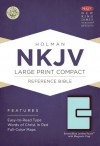 NKJV Large Print Compact Reference Bible, Brown/Blue LeatherTouch with Magnetic Flap - Holman Bible Publisher