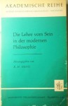 Die Lehre vom Sein in der modernen Philosophie (Akademische Reihe) - Karl Heinz Haag, Max Horkheimer