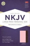 NKJV Large Print Personal Size Reference Bible, Pink/Brown LeatherTouch - Holman Bible Publisher