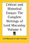 Critical and Historical Essays - Thomas Babington Macaulay