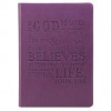 Purple Lux-Leather Journal for God So Loved - Christian Art Gifts