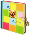 3845 - Puppy in Squares Lock & Key Diary - Leslie Baker