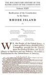 Documentary History of the Ratification of the Constitution, Volume XXIV: Ratification of the Constitution by the States: Rhode Island, No. 1 - John P. Kaminski, Gaspare J. Saladino, Charles H. Schoenleber, Richard Leffler, Margaret R. Flamingo, Jonathan M. Reid