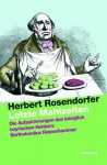 Letzte Mahlzeiten - Herbert Rosendorfer, Herbert Hintner, Martin Geier