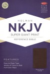 NKJV Super Giant Print Reference Bible, Brown Genuine Cowhide - Holman Bible Publisher