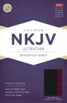 NKJV Ultrathin Reference Bible, Black/Burgundy LeatherTouch Indexed - Holman Bible Publisher