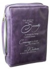 Serenity Prayer Large Purple Leather-Look Bible Cover/Book Cover - Christian Art Gifts