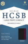 HCSB Large Print Compact Bible, Black/Burgundy LeatherTouch - Holman Bible Publisher