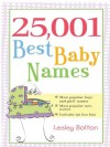 25,001 Best Baby Names - Lesley Bolton