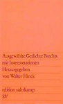 Ausgewählte Gedichte Brechts mit Interpretationen (Edition Suhrkamp, #927) - Bertolt Brecht, Walter Hinck