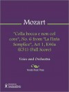 "Colla bocca e non col core", No. 6 from "La Finta Semplice", Act 1, K46a (K51) (Full Score) - Wolfgang Amadeus Mozart