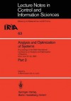 Analysis and Optimization of Systems: Proceedings of the Sixth International Conference on Analysis and Optimization of Systems Nice, June 19 22, 1984 Part 2 - A. Bensoussan