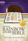 KJV Rainbow Study Bible, Pink/Brown LeatherTouch - Holman Bible Publisher