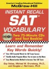 Instant Recall SAT Vocabulary [With Pamphlet] - Guy Nobes, Michael Gruneberg