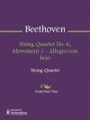 String Quartet No. 6, Movement 1 - Allegro con brio - Score - Ludwig van Beethoven