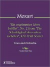 "Ein ergrimmter Lowe brullet", No. 2 from "Die Schuldigkeit des ersten Gebotes", K35 (Full Score) - Wolfgang Amadeus Mozart