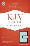 KJV Giant Print Reference Bible, Brown/Blue LeatherTouch with Magnetic Flap Indexed - Holman Bible Publisher