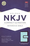 NKJV Compact Ultrathin Bible, Brown/Blue LeatherTouch with Magnetic Flap - Holman Bible Publisher