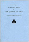 Who Says What and the Question of Voice - Denis Donoghue