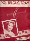 You Belong to Me ...(Sheet Music) - Pee Wee; Stewart, Redd & Price, Chilton Hunt, Patti Page on Cover