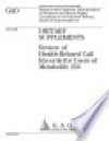 Dietary supplements review of healthrelated call records for users of Metabolife 356 : report to the Chairman Subcommittee on Wellness and Human Rights Committee on Government Reform House of Representatives. - (United States) General Accounting Office