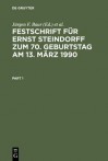 Festschrift für Ernst Steindorff zum 70. Geburtstag am 13. März 1990 - Jürgen F. Baur, Klaus J. Hopt, K. Peter Mailänder