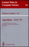 Algorithms Esa '93: First Annual European Symposium, Bad Honnef, Germany, September 30 October 2, 1993: Proceedings - Thomas Lengauer