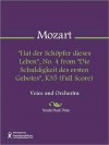 "Hat der Schopfer dieses Leben", No. 4 from "Die Schuldigkeit des ersten Gebotes", K35 (Full Score) - Wolfgang Amadeus Mozart