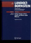 Surface Tension of Pure Liquids and Binary Liquid Mixtures: (Supplement to IV/16) - Christian Wohlfarth, Manfred Dieter Lechner