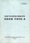 Pengkajian Nilai Budaya Naskah Kuno Adat Fata-a - Sindu Galba, Wahyuningsih, Renggo Astuti