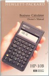 HP-10B Hewlett-Packard Business Calculator Owner's Manual - Hewlett-Packard Company