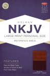 NKJV Large Print Personal Size Reference Bible, Brown/Tan LeatherTouch Indexed - Holman Bible Publisher
