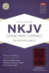 NKJV Large Print Compact Reference Bible, Burgundy LeatherTouch with Celtic Cross - Holman Bible Publisher