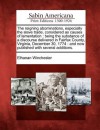 The Reigning Abominations, Especially the Slave Trade, Considered as Causes of Lamentation: Being the Substance of a Discourse Delivered in Fairfax County, Virginia, December 30, 1774: And Now Published with Several Additions. - Elhanan Winchester