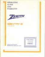 Zenith Sentry 2 TV Operating Guide / Owners Manual - Part No. 206-1989 - Zenith