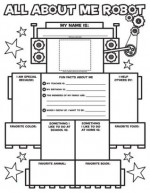 Graphic Organizer Posters: All-About-Me Robot (Grades K-2): 30 Fill-in Personal Posters for Kids to Display with Pride - Liza Charlesworth