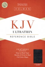 KJV Ultrathin Reference Bible, Black Genuine Leather - B&H Editorial Staff