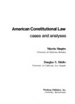 American Constitutional Law - Martin Shapiro