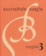 Beethoven Forum, Volume 3 - Beethoven Forum, Lewis Lockwood, James Webster, Beethoven Forum Staff, Beethoven Forum