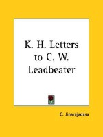 K. H. Letters to C. W. Leadbeater - C. Jinarajadasa